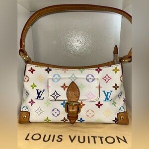 Louis Vuitton White Multicolor Monogram Shoulder Bag